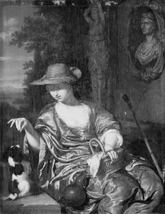 A Shepherdess with a Dog by Willem van Mieris