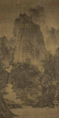 A Solitary Temple Amid Clearing Peaks by Li Cheng