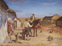 A Stranger Asking his Way at a Farm on the Moors by Hans Smidth