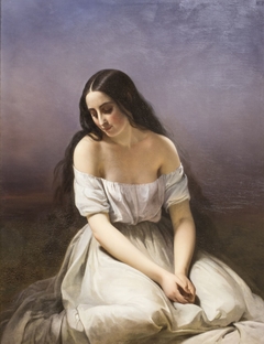 A young woman kneeling by Aimée Brune-Pagès