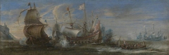 Action between Spanish and Dutch ships by Andries van Eertvelt