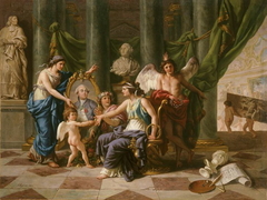 Allegory on the Installation of the Museum in the Grande Galerie of the Louvre by Jean-Jacques Lagrenée