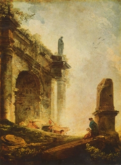 Ancient Ruins (Arch of Titus in Rome) by Hubert Robert