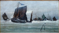 Bateaux de pêche rentrant à Berck by Ludovic-Napoléon Lepic