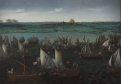 Battle between Dutch and Spanish Ships on the Haarlemmermeer by Hendrik Cornelisz. Vroom