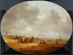 Beach scene with fish-sellers at Katwijk by Jan van Goyen