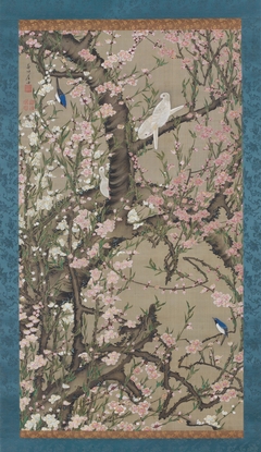 Birds on blossoming peach tree by Itō Jakuchū