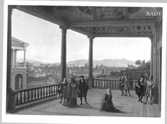 Blick auf Rom von einer Loggia der Vatikans aus by Carl Ludwig Rundt