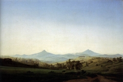 Bohemian Landscape with Mount Milleschauer by Caspar David Friedrich