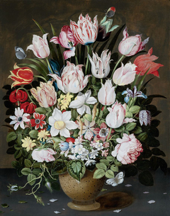 Bouquet of Flowers in a Serpentine Vase by Osias Beert