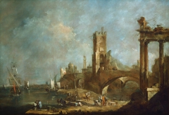 Capriccio of a Harbor by Francesco Guardi