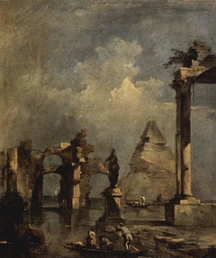 Capriccio with Pyramid by Francesco Guardi