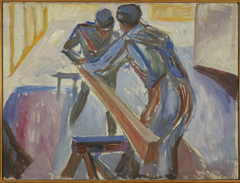 Carpenters in the Studio by Edvard Munch