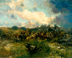 Cavalry and Tanks at Arras, 1918 by Alfred Bastien