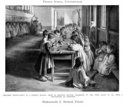 Children Eating Soup in a Charity School - 1901 by Emma Herland