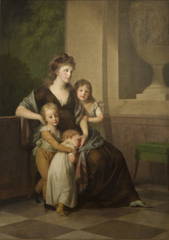 Christiane Amalie, Princess of Anhalt-Dessau with three children by Johann Friedrich August Tischbein