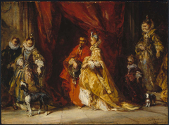 Courtiers in an Interior by Eugène Isabey