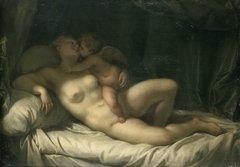 Cupid Kissing Venus (Venus Kissed by Amor) by Adriaen van der Werff