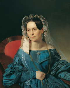 Dame in blauem Kleid by Franz Eybl