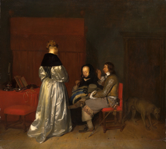 De vaderlijke vermaning (naar Gerard ter Borch) by Charles van Beveren