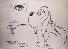 Dog Spider and Bird by Tony Hart