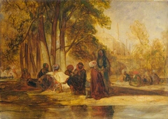 Eastern Figures Reposing by Alexandre-Gabriel Decamps