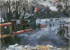 Eisbahn im Berliner Tiergarten by Lovis Corinth