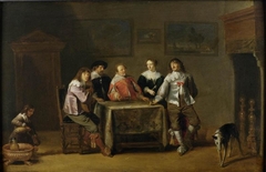 Elegant Figures in an Interior by Christoffel Jacobsz van der Laemen