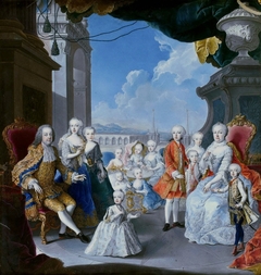 Empress Maria Theresa with her family. by Antonio Pencini