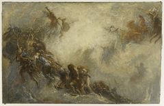 Esquisse pour l'amphithéâtre de paléontologie du Museum d'histoire naturelle de Paris : les Races humaines (Plafond) by Fernand Cormon