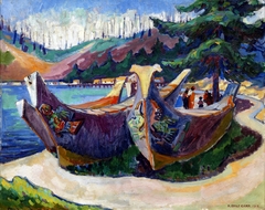 First Nations War Canoes in Alert Bay by Emily Carr