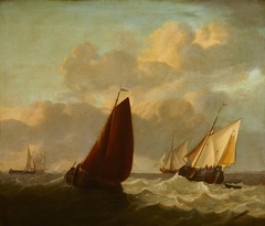 Fishing Boats in a Choppy Sea by Anonymous