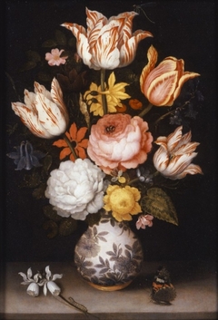 Flowers in a Wan-Li Vase with a Butterfly by Ambrosius Bosschaert