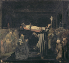 Funeral of Dagobert celebrated in Saint-Denis by Octave Tassaert