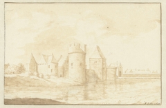 Gezicht op het Kasteel Radboud van Medemblik by Abraham Rademaker