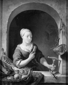 Girl with a Distaff by Louis de Moni