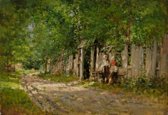 Girls Spinning at the Gate by Nicolae Grigorescu