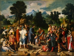 Healing of Blind Man of Jericho (triptych) by Lucas van Leyden