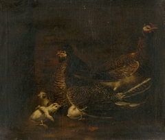 Hen with Chicken by Stredoeurópsky maliar z 1 polovice 18 storočia