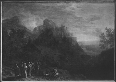 Ideale Gebirgslandschaft mit Christus und Jüngern by Franz Joachim Beich