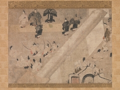 "Imperial Visit to the Great Horse Race at the Kaya-no-in Mansion" (Kaya-no-in komakurabe gyōkō emaki), from the Tale of Flowering Fortunes (Eiga monogatari) by Anonymous