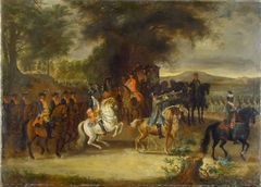 Inspectie van een regiment by Cornelis Troost