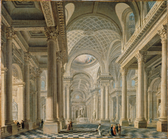 Intérieur de l'église de la Madeleine d'après le projet de Contant d'Ivry by Pierre-Antoine Demachy