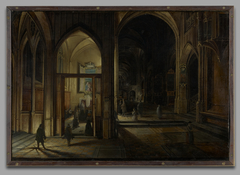 Interior of a Gothic Church at Night by Hendrik van Steenwijk II