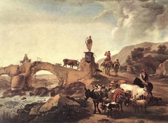 Italian Landscape with a Small Bridge by Nicolaes Pieterszoon Berchem