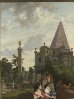 Italian Landscape with three Women in the foreground by Gerard de Lairesse