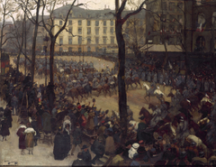 L'Escorte du président Wilson, place Saint-Augustin by André Devambez