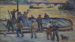 La fin de la journée. Débardeurs de ciment by Maximilien Luce