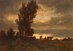 Landscape with a Plowman by Théodore Rousseau