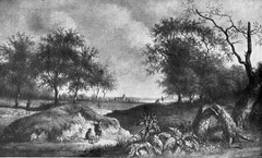 Landscape with hunters by Jan Wijnants